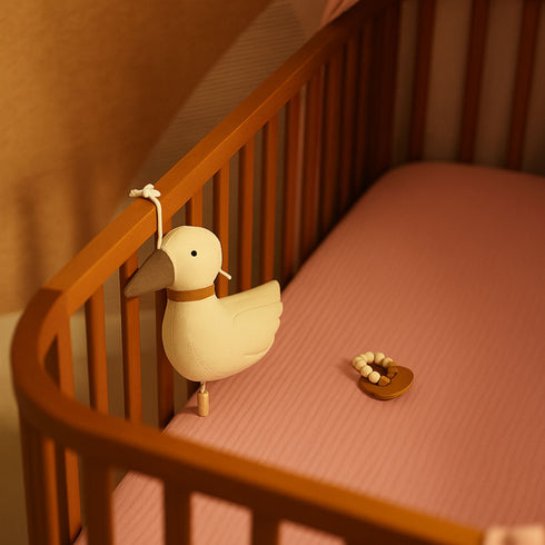 Ce drap housse bébé pour berceau, doux et parfaitement ajusté, offre un confort optimal dès les premiers jours, fidèle à l’univers délicat de Bellemoon.