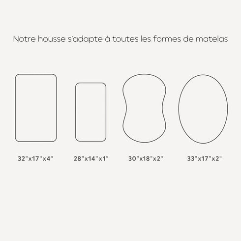 Nos draps housse sont ajustable selon la forme du matelas de votre bébé