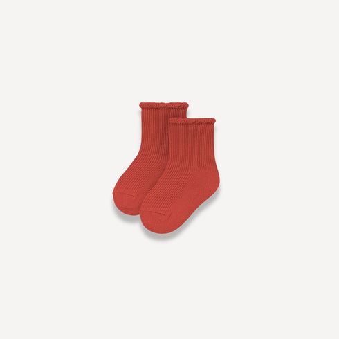 Chaussettes bébé en laine doublée rouge, chaudes