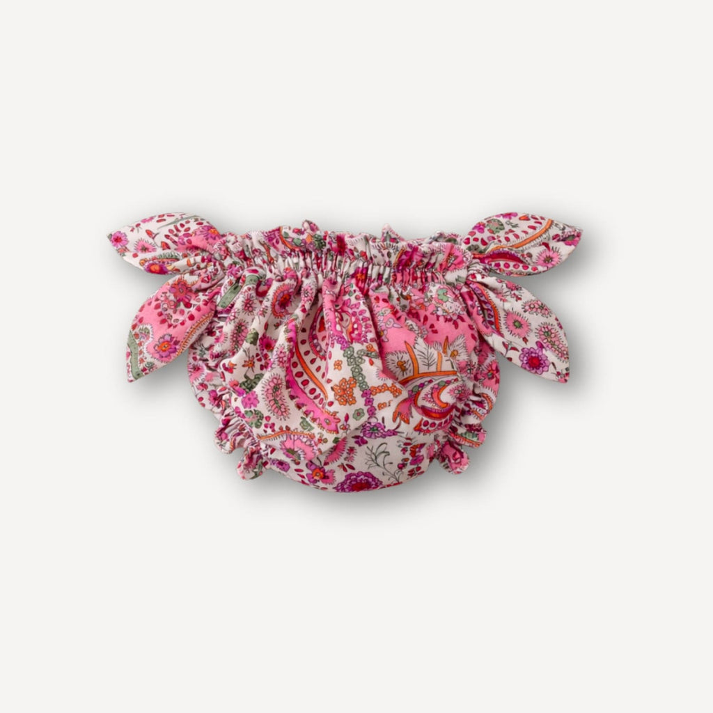 Maillot de bain bébé fleuri rose style bloomer Matholie 