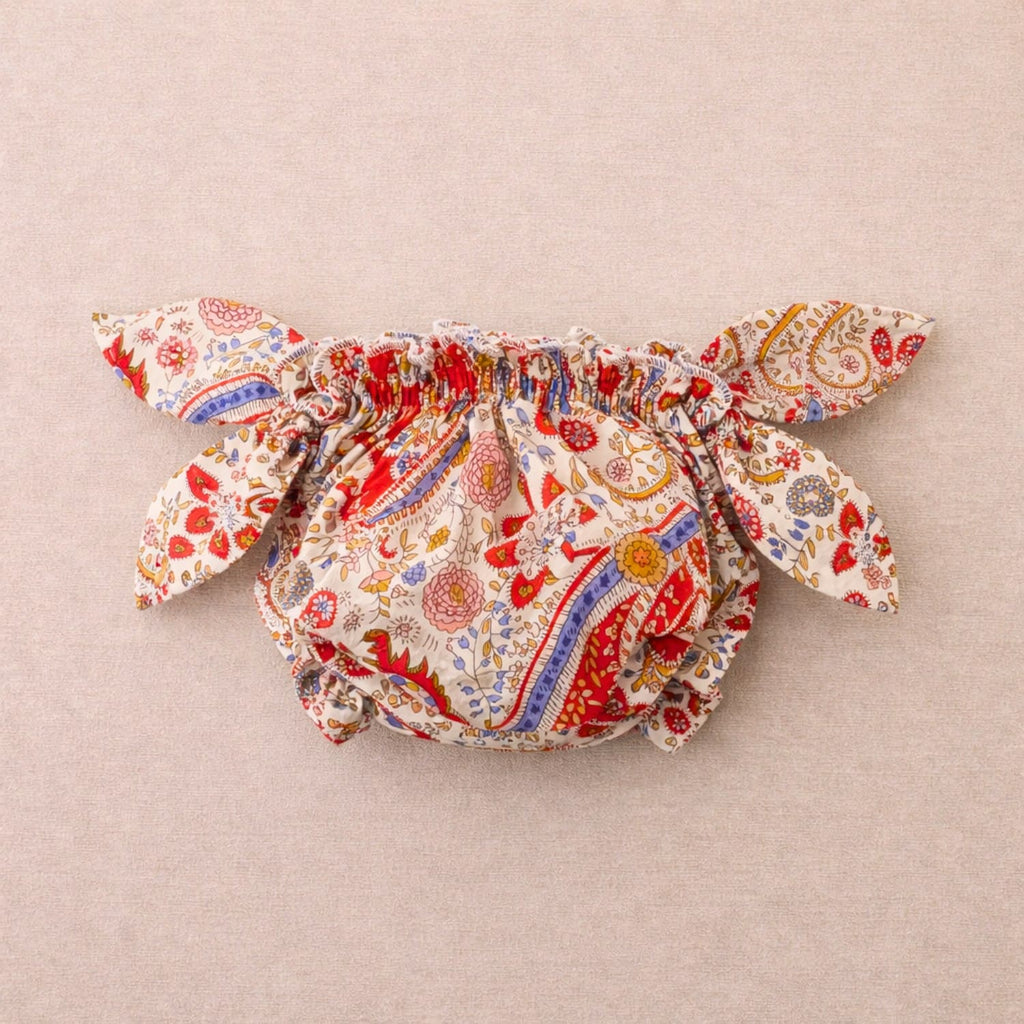 Maillot de bain bébé fleuri orange style bloomer Matholie